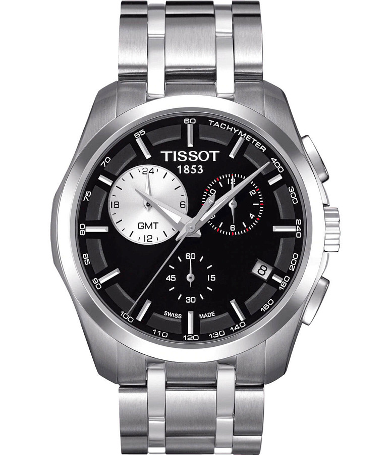 Часы Tissot Couturier GMT T035.439.11.051.00 — мужские, черный