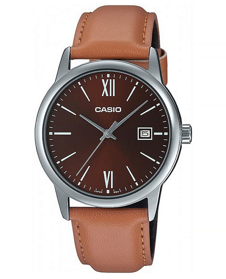 Часы Casio Collection MTP-V002L-5B3UDF (MTP-V002L-5B3) — мужские, коричневый