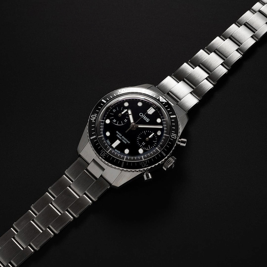 Часы Oris Divers Sixty‑Five Chronograph 01 771 7791 4054-07 8 20 18 — металл сталь, Швейцария