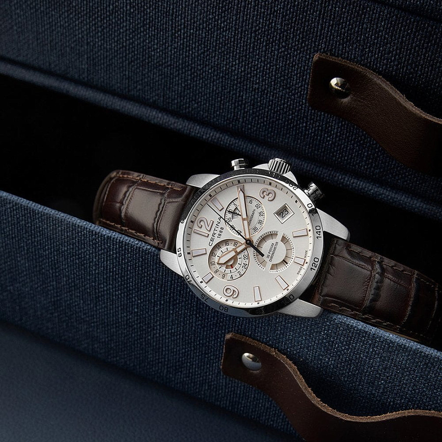 Часы Certina DS Podium Chronograph GMT C034.654.16.037.01 — серебристый, сталь металл