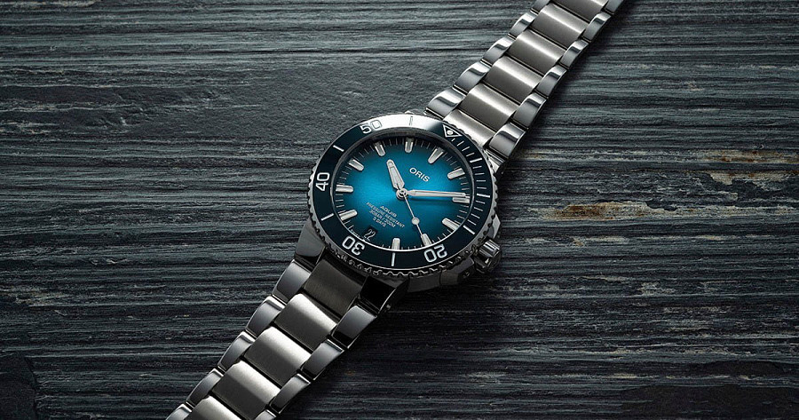 Часы Oris Aquis Date Calibre 400 01 400 7790 4135-07 8 23 02PEB — механические, сталь металл