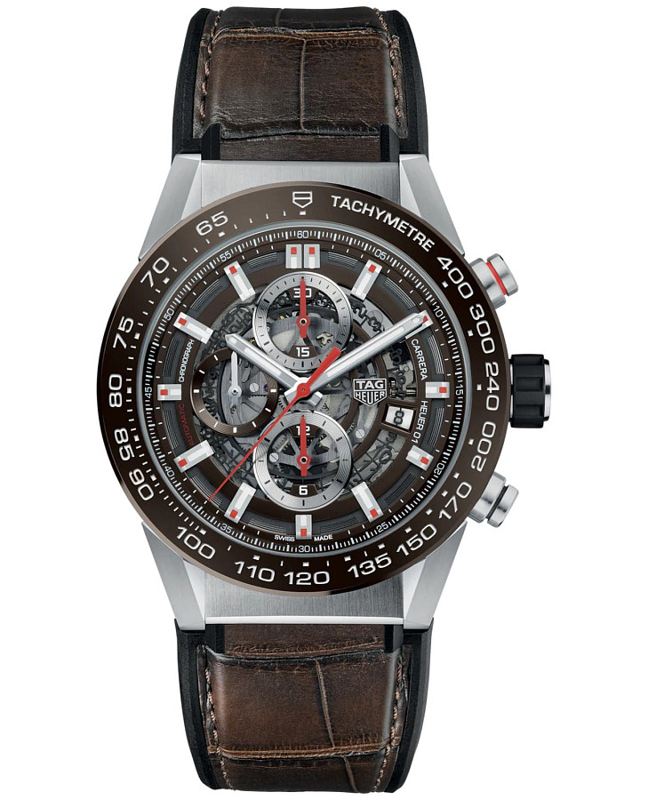Часы TAG Heuer Carrera CAR201U.FC6405 — мужские, коричневый