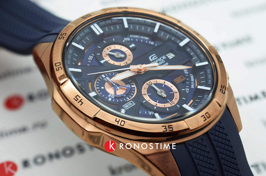 Часы Casio Edifice EFR-556PC-2A — синий, металл сталь