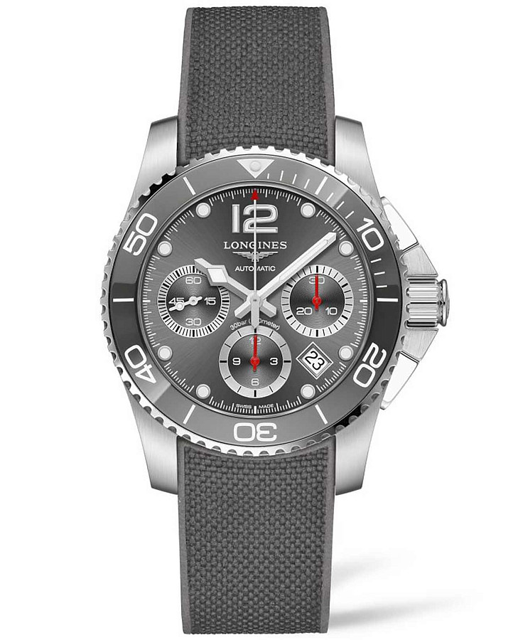Часы Longines HydroConquest L3.783.4.76.9 — мужские, серый