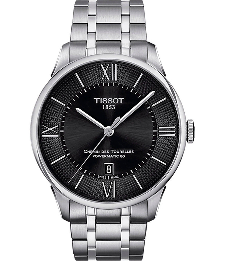 Часы Tissot Chemin des Tourelles Powermatic 80 T099.407.11.058.00 — мужские, черный