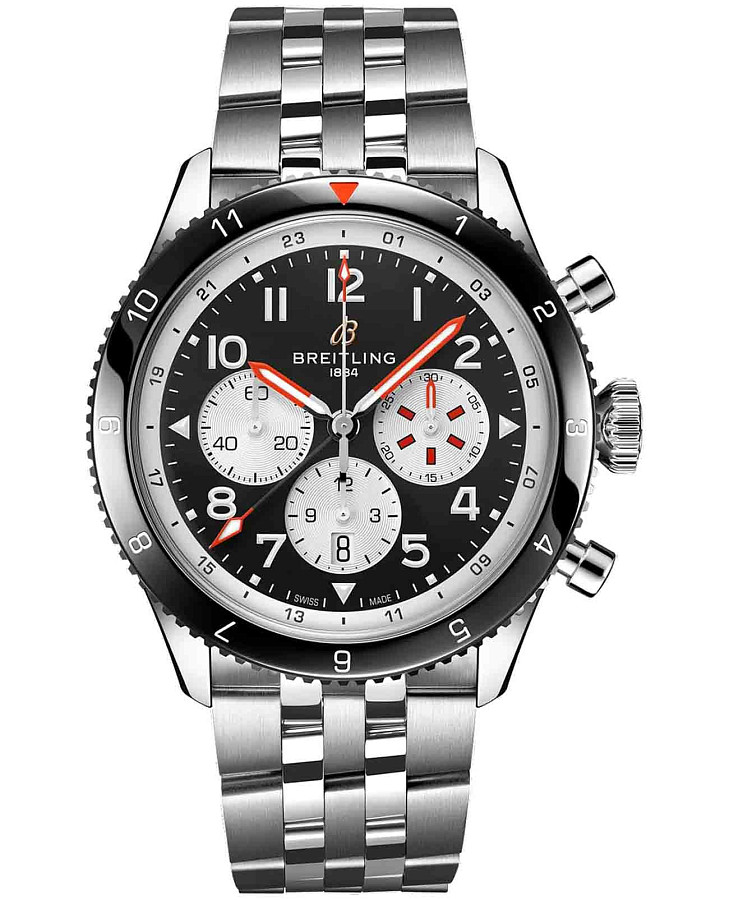 Часы Breitling Classic AVI Super AVI B04 Chronograph GMT 46 YB04451A1B1A1 — мужские, черный