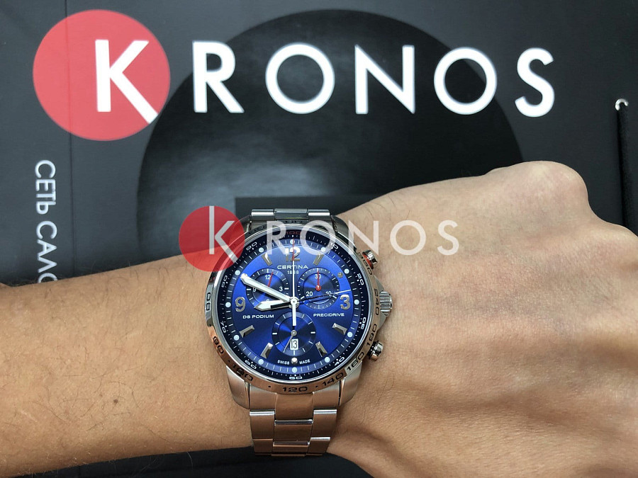 Часы Certina DS Podium Chronograph 1/100 sec C001.647.11.047.00 — Швейцария, кварцевые