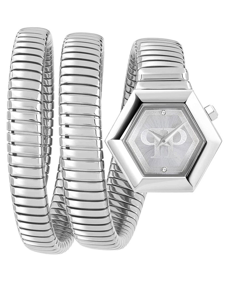 Часы Philipp Plein Snake Hexagon PWZAA0123 — женские, серебристый
