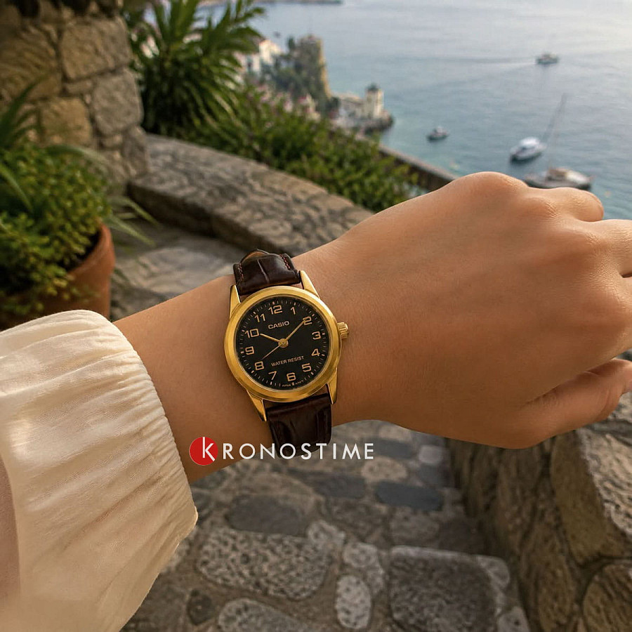Часы Casio LTP-V001GL-1B — кожаный, женские