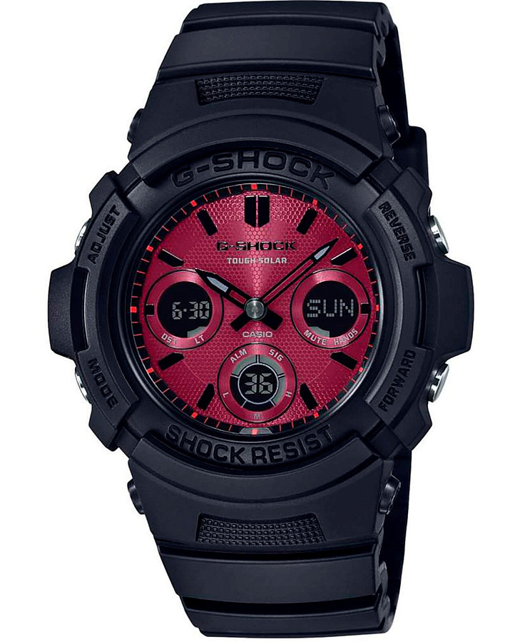 Часы Casio G-Shock AWG-M100SAR-1A — мужские, красный