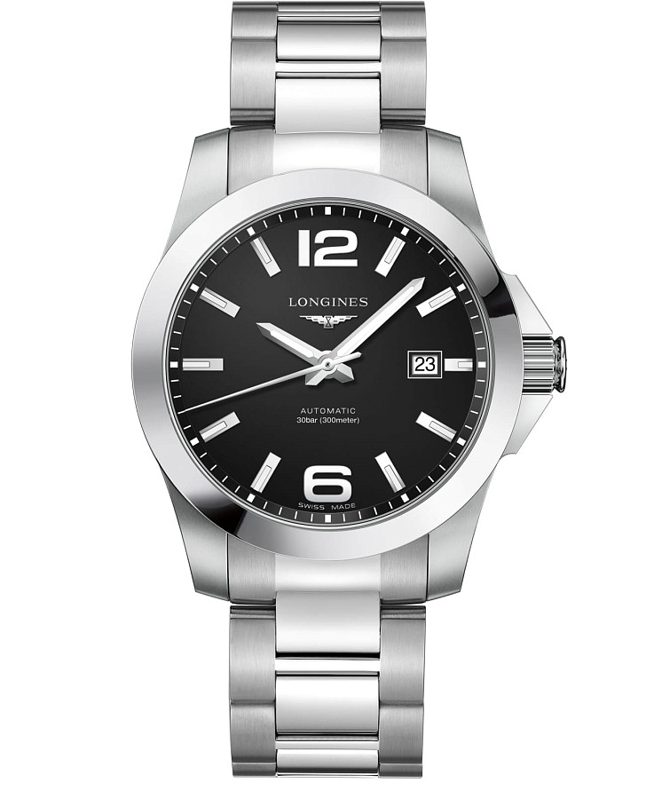 Часы Longines Conquest L3.777.4.58.6 — мужские, черный