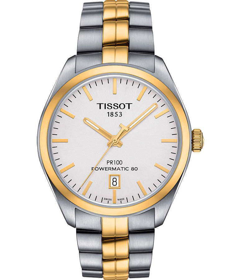Часы Tissot PR 100 Powermatic 80 T101.407.22.031.00 — мужские, белый