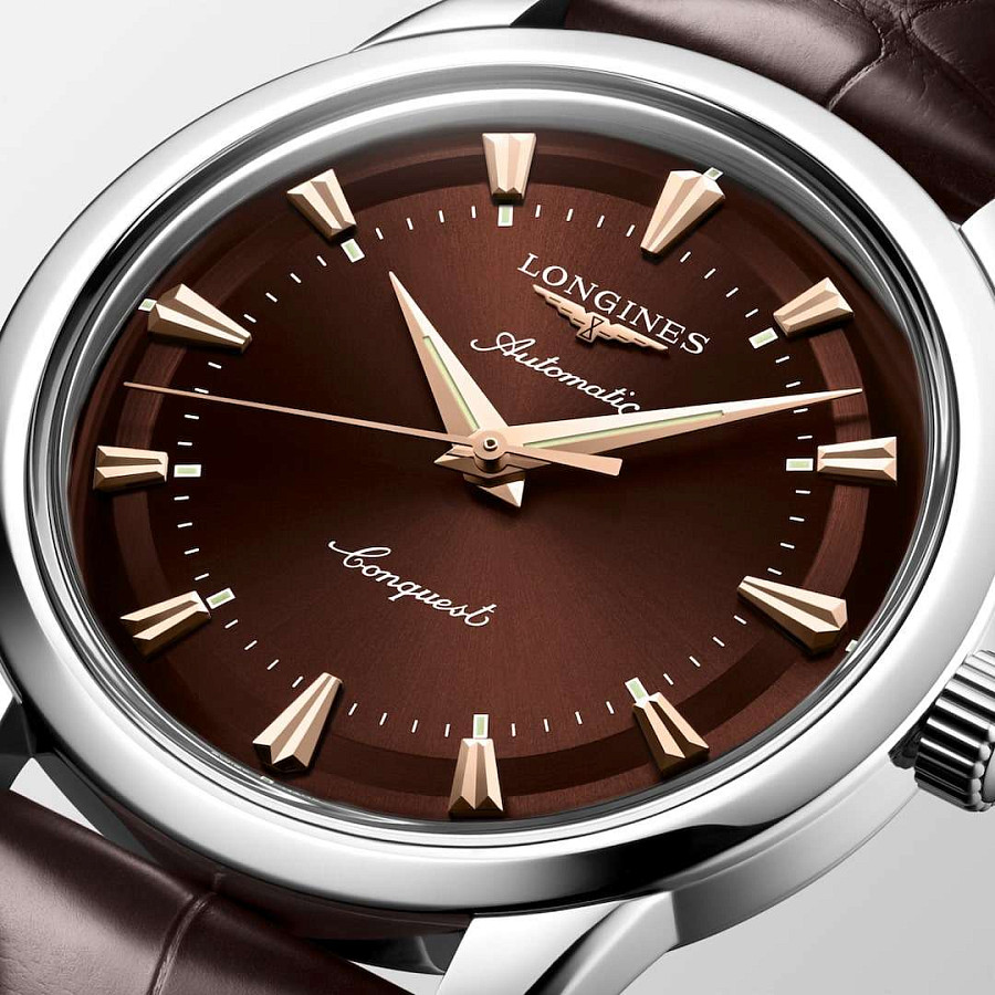 Часы Longines Conquest Heritage L1.650.4.62.2 — кожаный, мужские