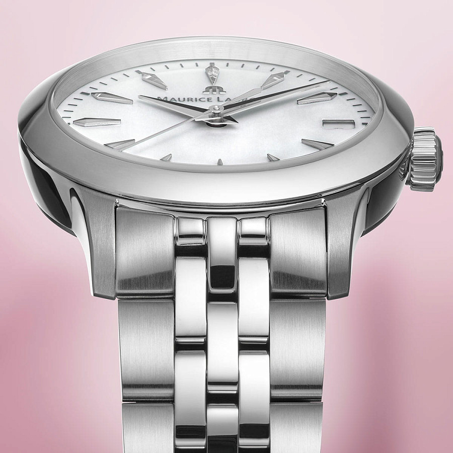 Часы Maurice Lacroix 1975 Quartz 33mm 751006-SS002-160-1 — перламутровый, металл сталь
