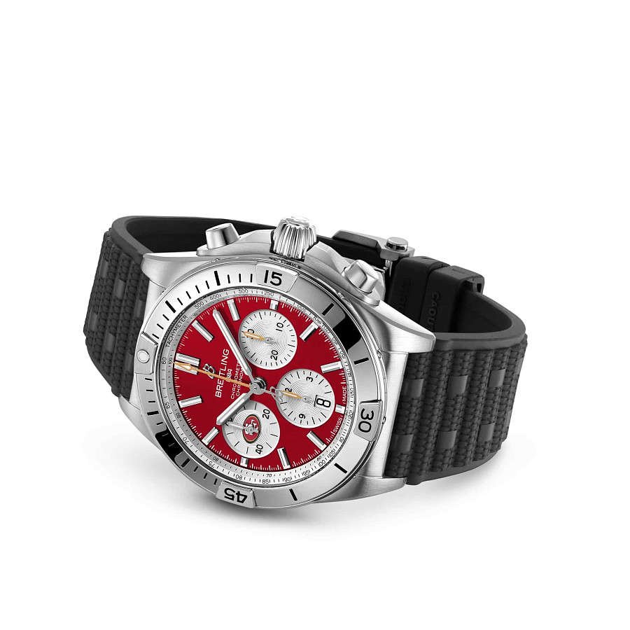 Часы Breitling Chronomat B01 42 NFL San Francisco 49ers Edition AB01342B1K1S1 — каучук, мужские