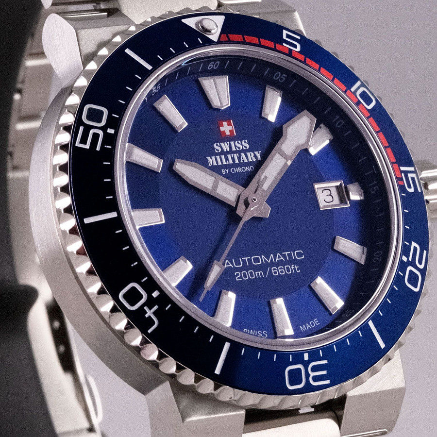 Часы Swiss Military by Chrono Automatic Dive SMA34086.02 — металл сталь, Швейцария