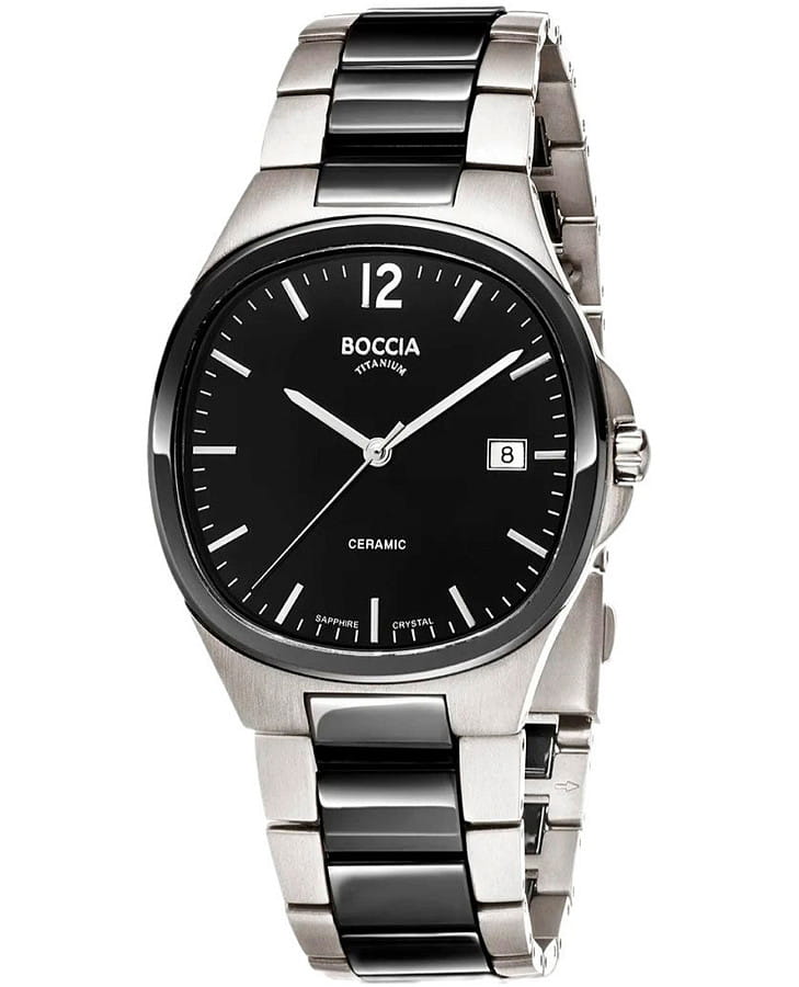 Часы Boccia Titanium Square 3668-01 — мужские, черный