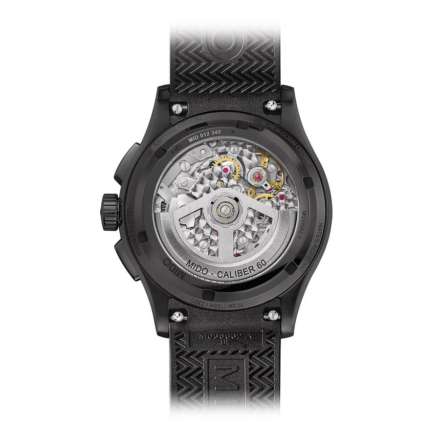 Часы Mido Multifort Skeleton Chronograph M038.662.37.050.00 — механические, металл сталь
