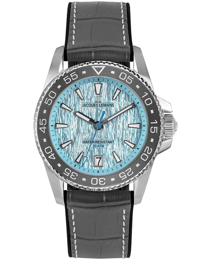 Часы Jacques Lemans Liverpool Diver 1-2205F — мужские, голубой