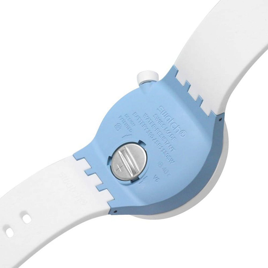 Часы Swatch Big Bold Bioceramic Lacquered SB03N103 — мужские, белый