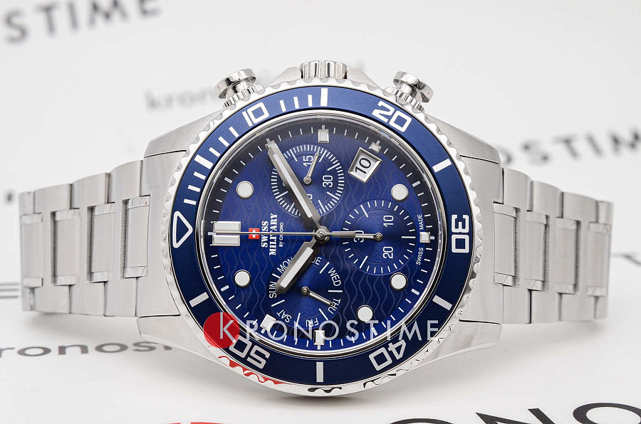 Часы Swiss Military by Chrono XL Chronograph SM34101.02 — кварцевые, металл сталь