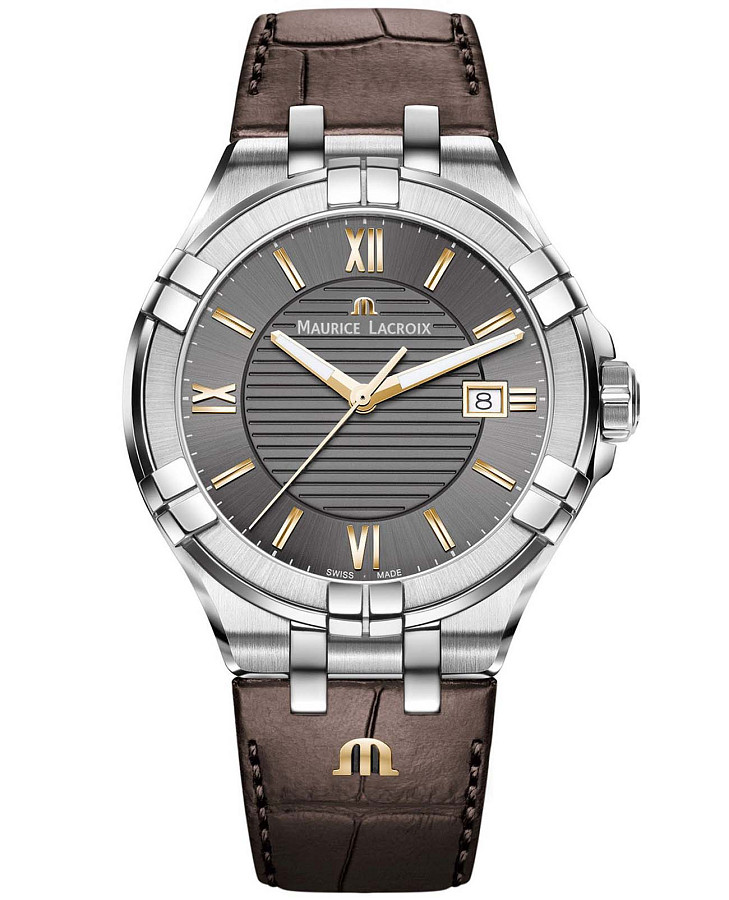 Часы Maurice Lacroix Aikon Date AI1008-SS001-333-1 — мужские, серый