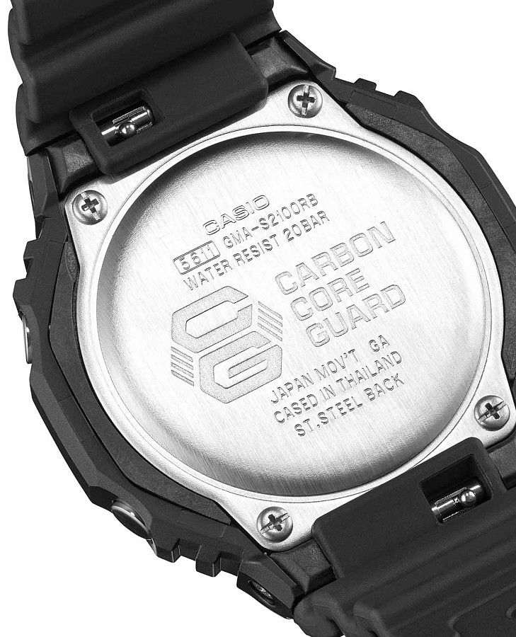 Часы Casio G-Shock GMA-S2100RB-1ADR (GMA-S2100RB-1A) — пластик, Япония