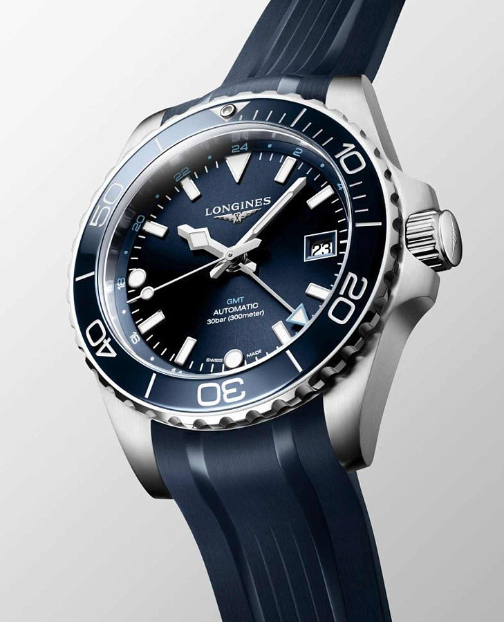Часы Longines HydroConquest L3.790.4.96.9 — синий, металл сталь керамика
