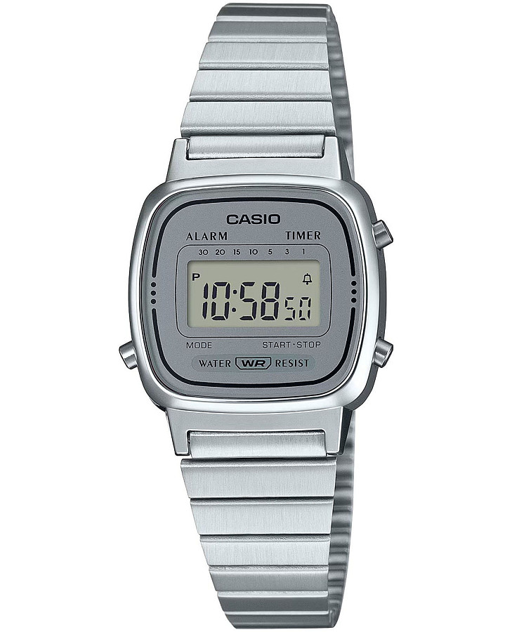 Часы Casio Vintage LA670WA-7 — женские, серый