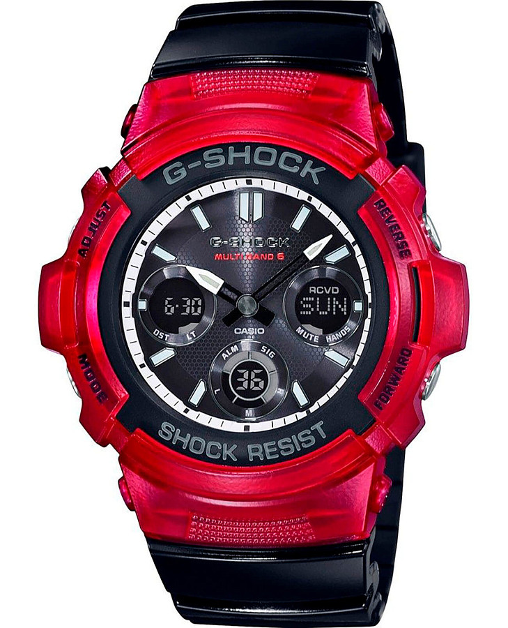 Часы Casio G-Shock AWG-M100SRB-4A — мужские, черный