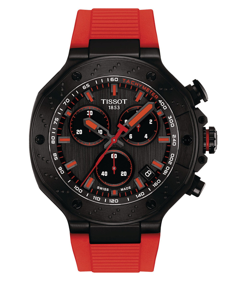 Часы Tissot T-Race Quartz Chronograph T141.417.37.061.01 — мужские, антрацитовый