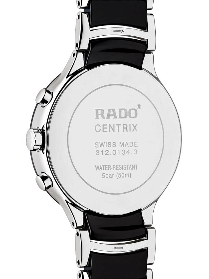 Часы Rado Centrix Chronograph R30130152 — черный, сталь металл