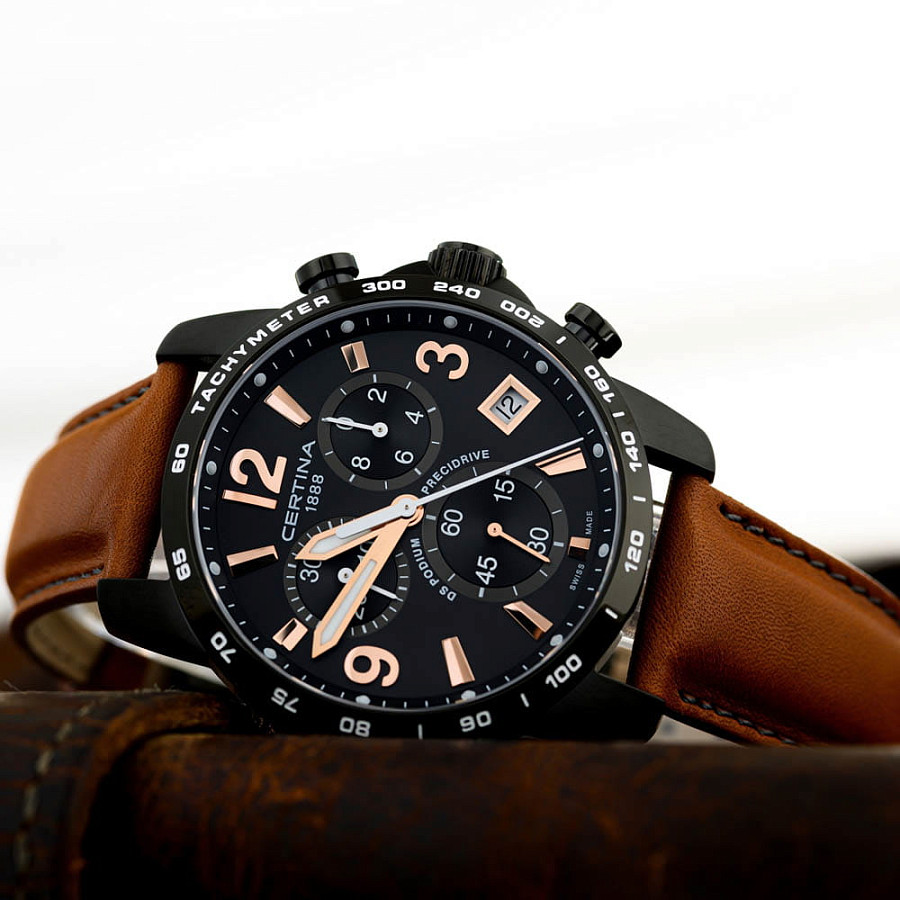 Часы Certina DS Podium Chronograph 1/10 sec C034.417.36.057.00 — кожаный, мужские