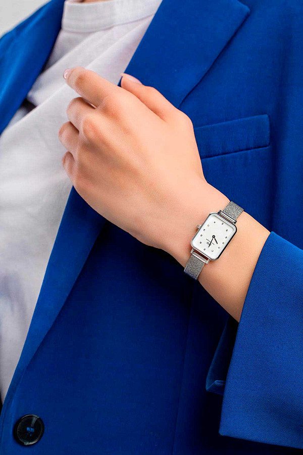 Часы Daniel Wellington Quadro Lumine Pressed Sterling DW00100597 — нержавеющая сталь, женские