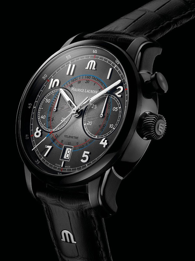Часы Maurice Lacroix Pontos Chronograph Monopusher PT6428-DLB01-320-2 — механические, сталь металл