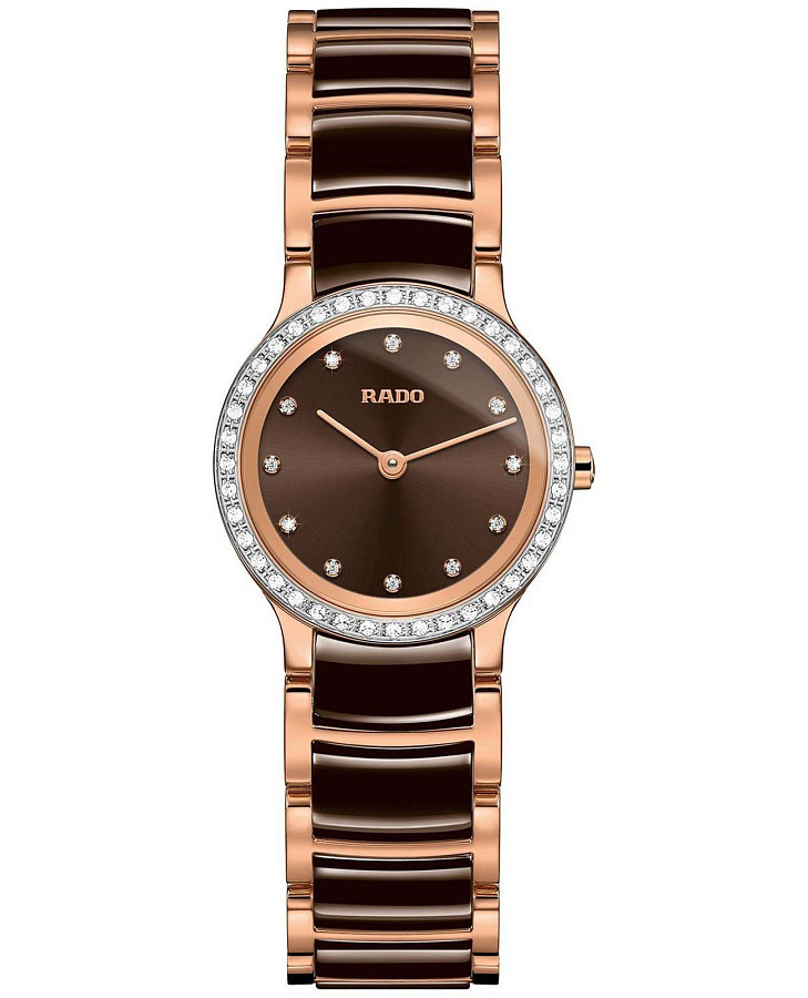 Часы Rado Centrix Diamonds R30218702 — женские, коричневый
