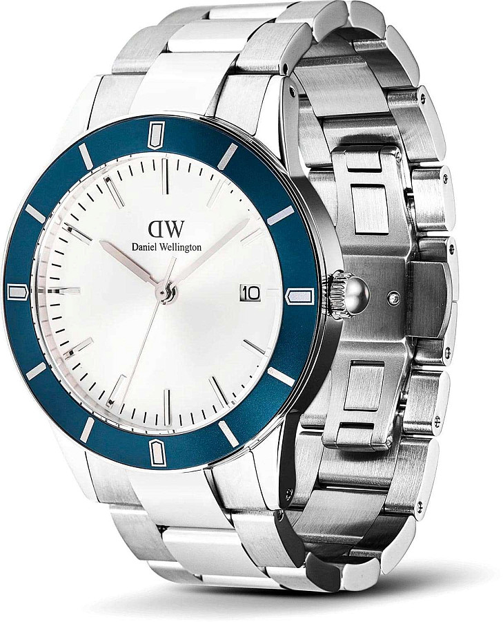 Часы Daniel Wellington Iconic Paradigma Link Blue Bezel Silver DW00100818 — сталь металл, Швеция
