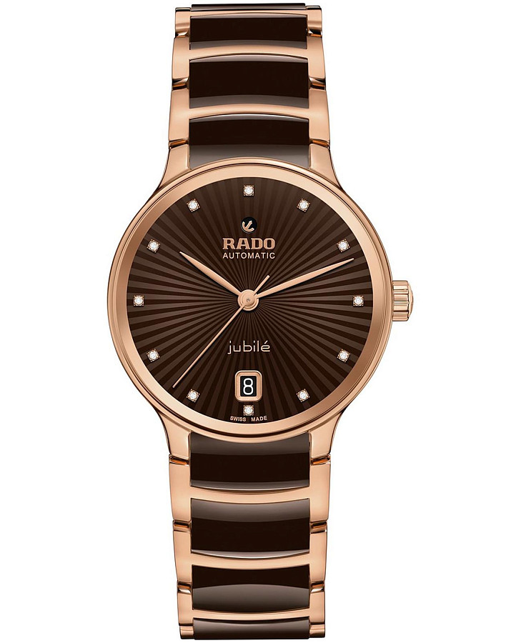 Часы Rado Centrix Automatic Diamonds R30037732 — женские, коричневый