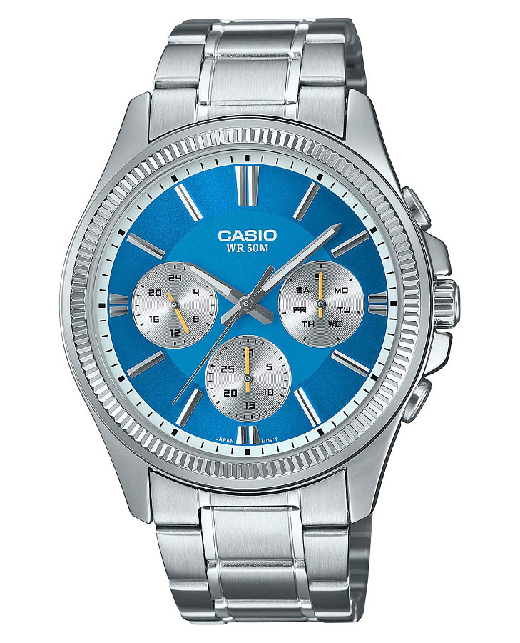 Часы Casio Collection MTP-1375D-2A2VDF (MTP-1375D-2A2) — мужские, голубой