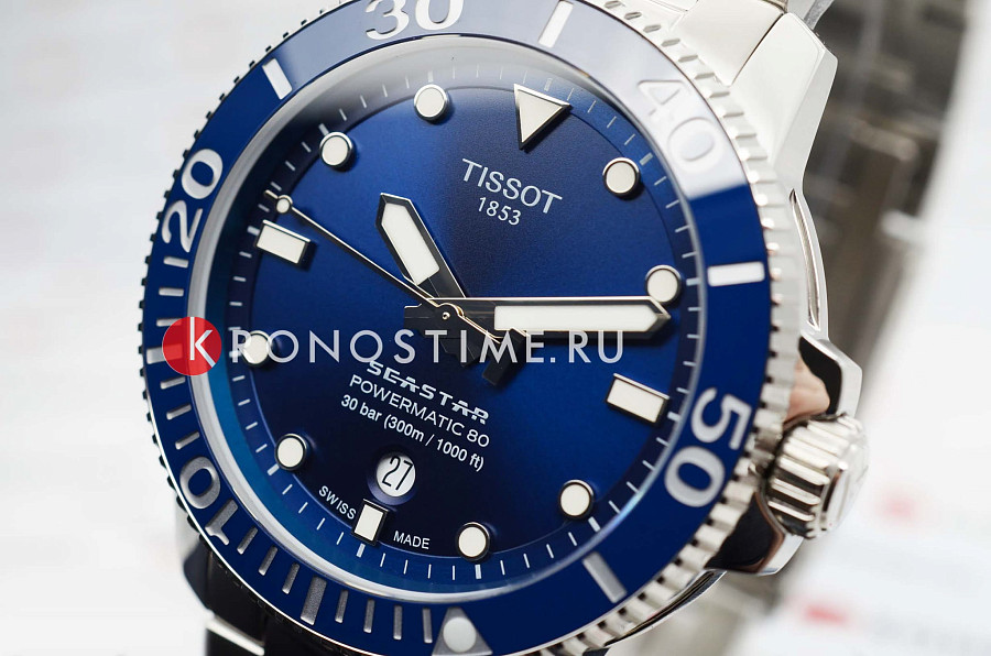 Часы Tissot Seastar 1000 Powermatic 80 T120.407.11.041.03 — мужские, нержавеющая сталь