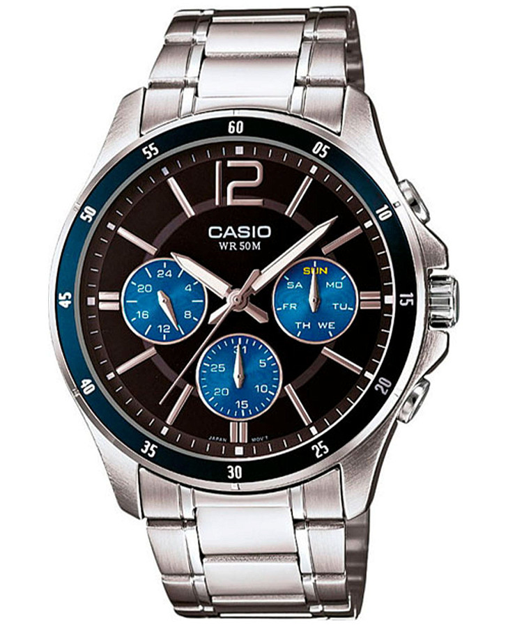 Часы Casio Collection MTP-1374D-2AVDF (MTP-1374D-2A) — мужские, черный