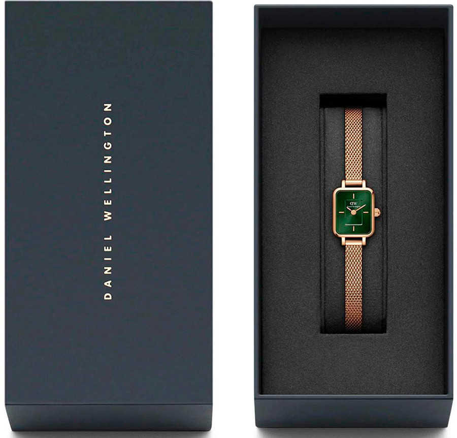Часы Daniel Wellington Quadro Mini Melrose Emerald DW00100648 — кварцевые, Швеция, женские