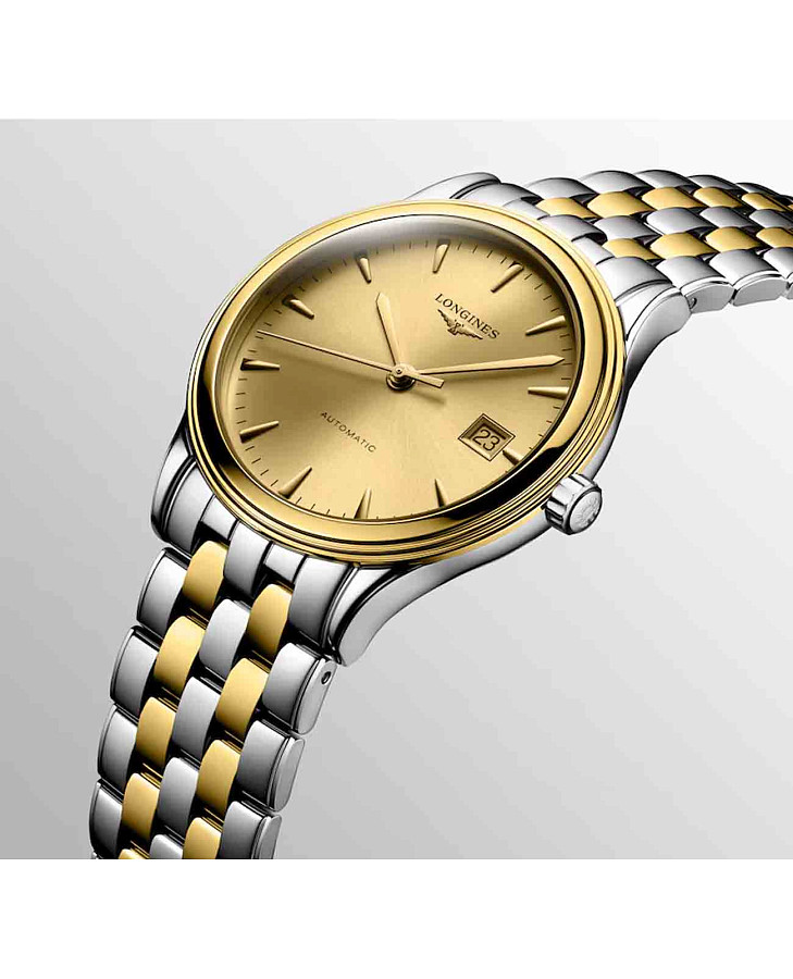 Часы Longines Flagship L4.974.3.32.7 — мужские, сталь c pvd покрытием