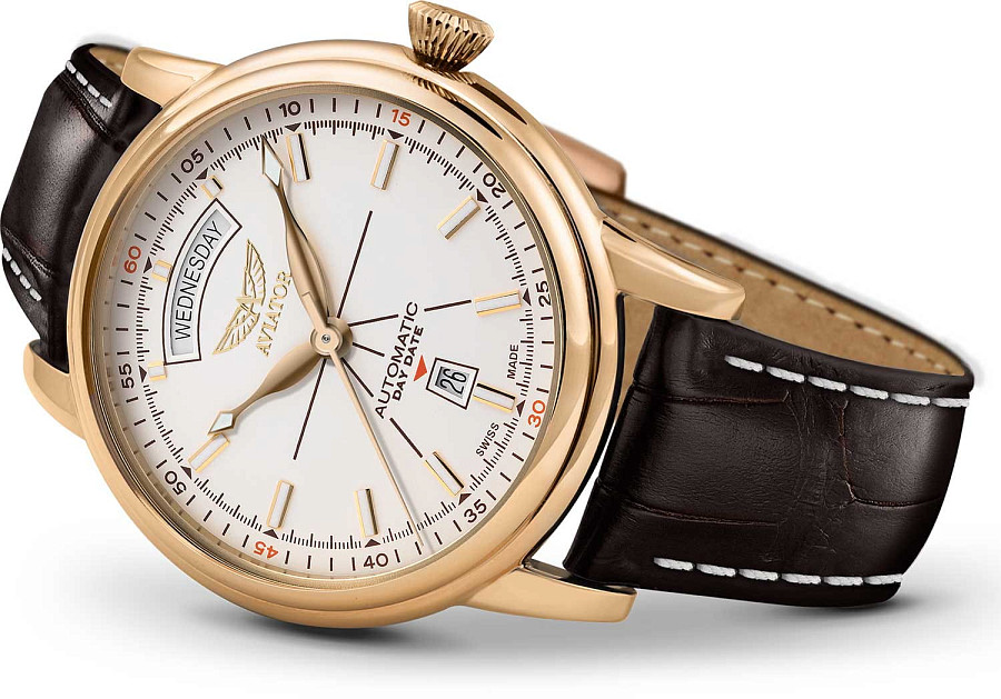 Часы Aviator Douglas Day-Date V.3.20.1.147.4 — механические, металл сталь