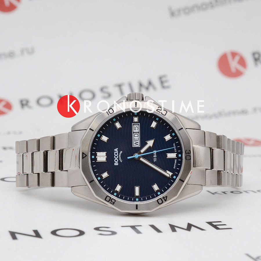 Часы Boccia Titanium 3680-03 — кварцевые, титан