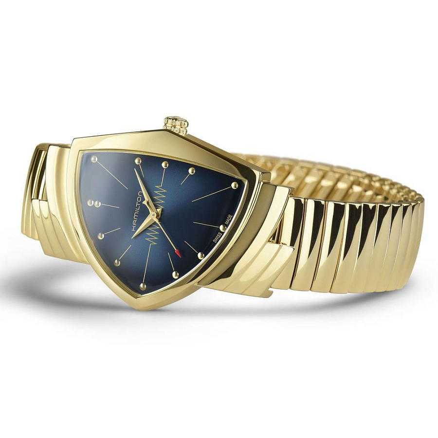 Часы Hamilton Ventura Quartz H24301141 — мужские, нержавеющая сталь с pvd-покрытием