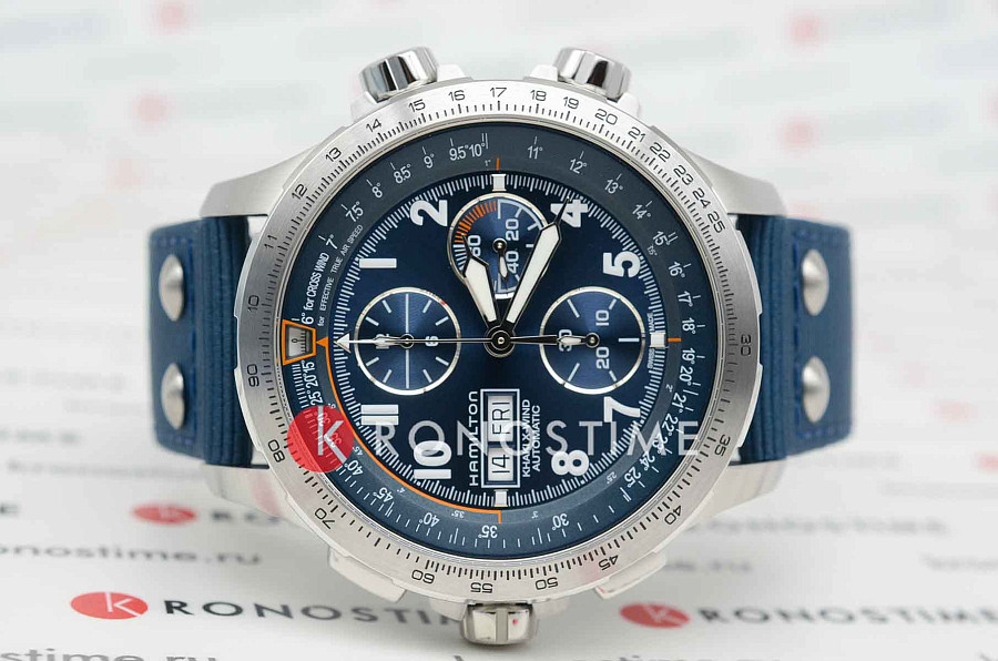Часы Hamilton Khaki Aviation X-Wind Auto Chrono H77906940 — механические, сталь металл