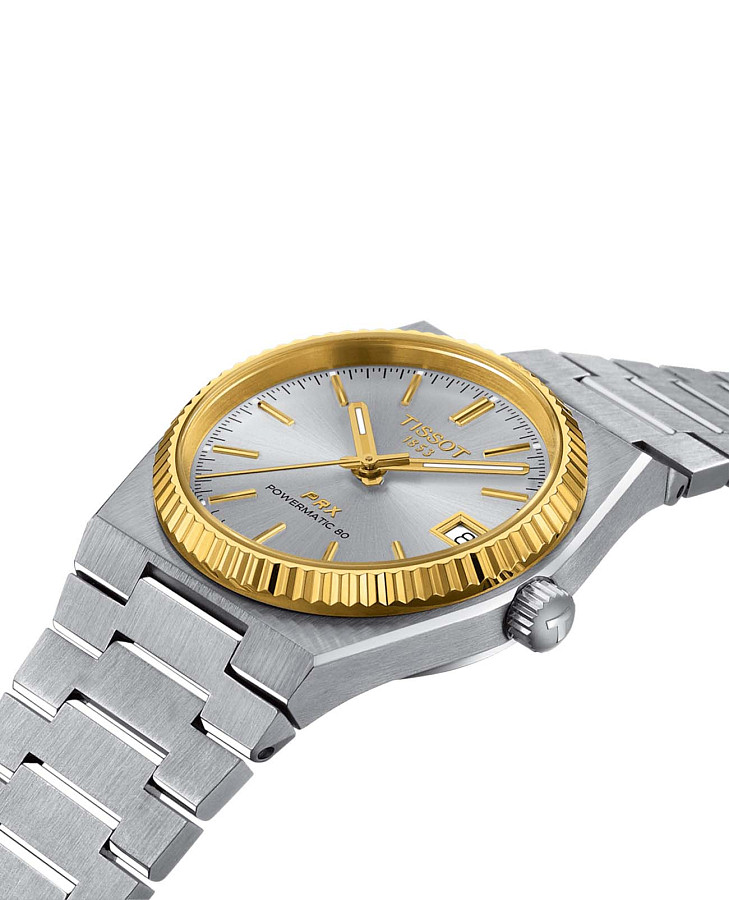 Часы Tissot PRX Powermatic 80 Steel & 18k Gold T931.207.41.031.01 — Швейцария, механические