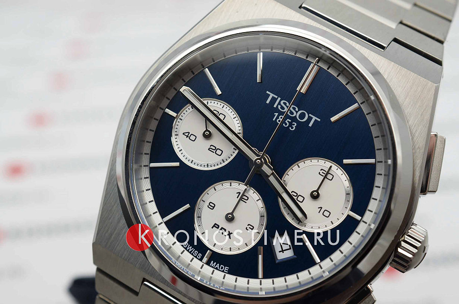 Часы Tissot PRX Automatic Chronograph T137.427.11.041.00 — синий, металл сталь