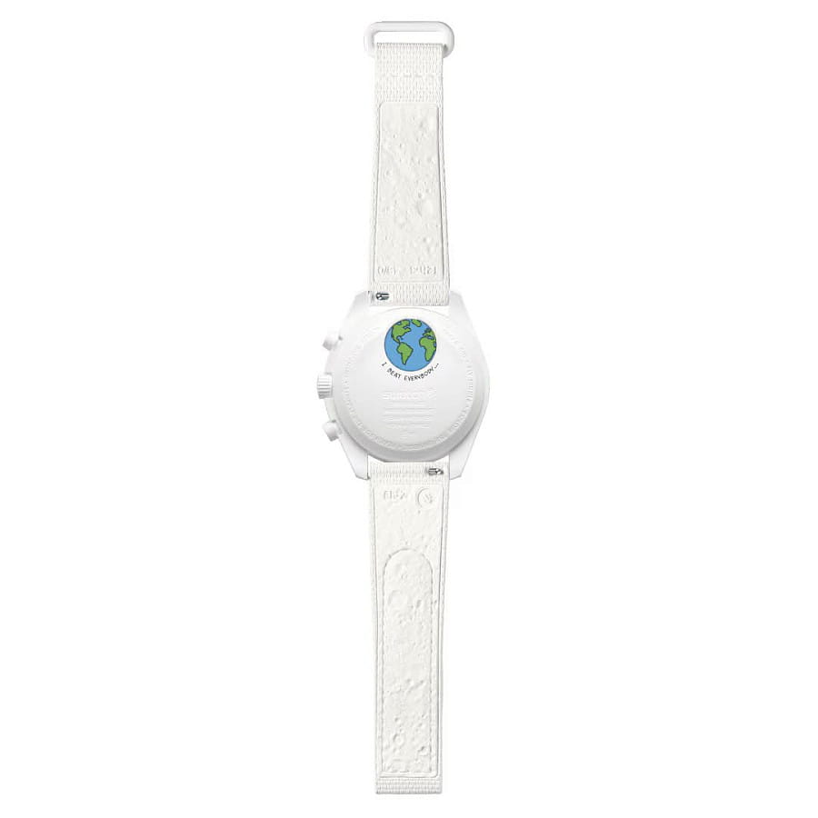 Часы Swatch x Omega Bioceramic Moonswatch Mission to the Moonphase - Full Moon SO33W701L — кварцевые, биокерамика